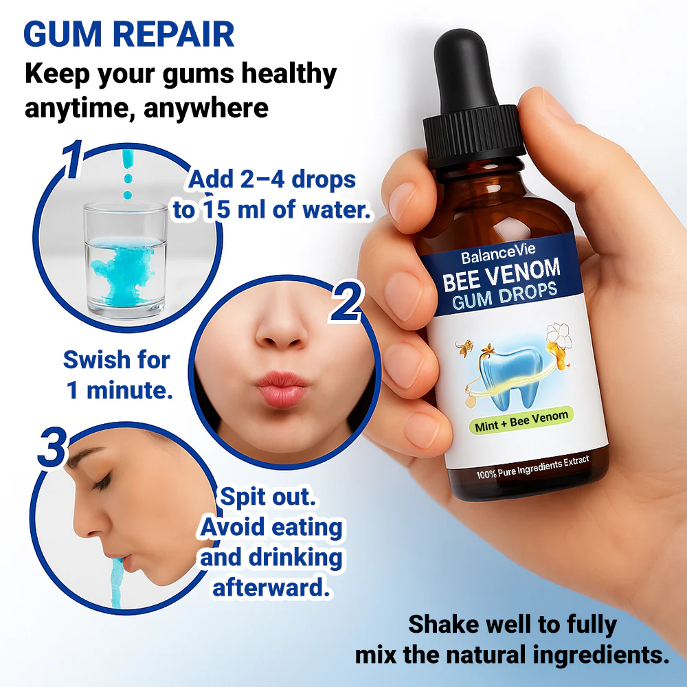 BalanceVie Bee Venom Gum Drops mixing and rinsing directions