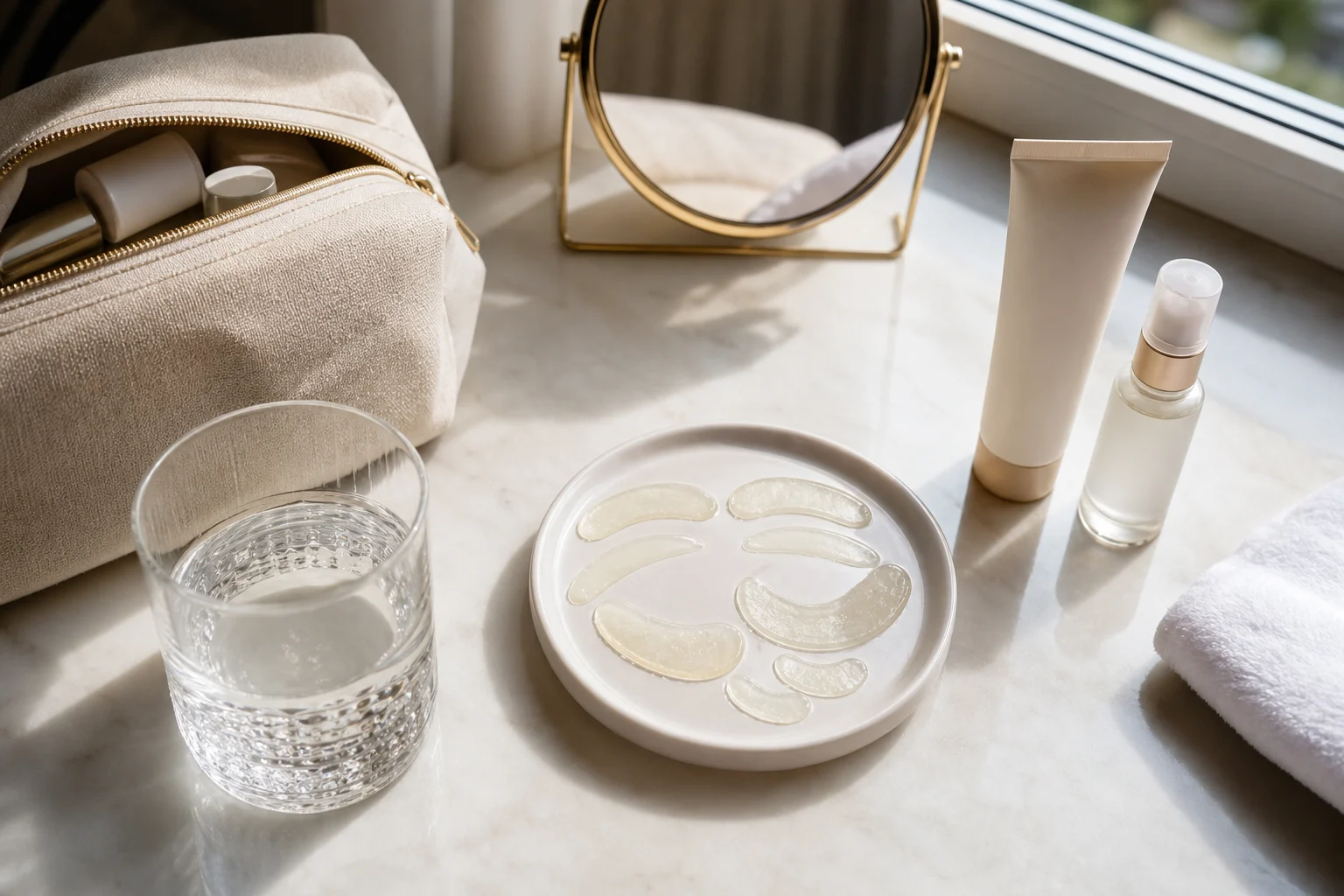 Editorial image for a WorthSift guide to a summer travel eye mask routine