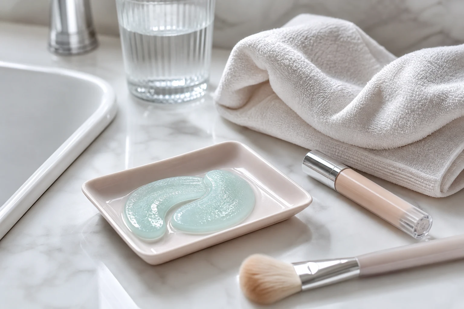 Editorial image for a WorthSift buying guide to eye-mask makeup prep