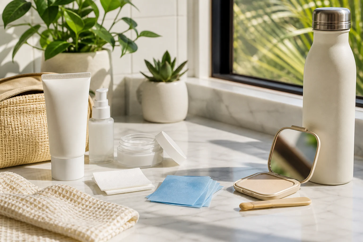 Editorial image for a hot-weather beauty routine guide