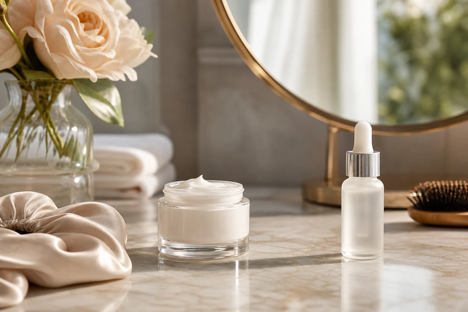 Editorial image for a WorthSift buying guide comparing a firming cream and serum